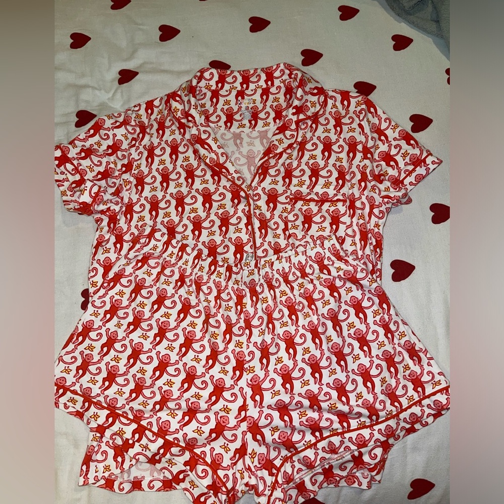 Roller Rabbit Watermelon Monkey Polo Pajama Set